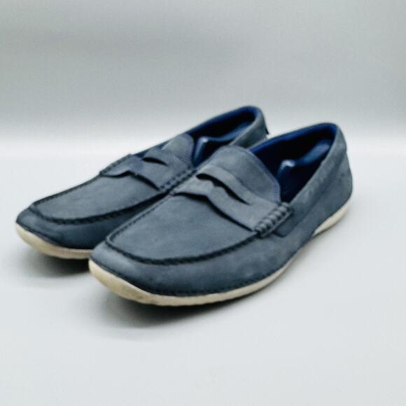 Cole Haan Shoes Mens 12 Blue Suede Loafers Grand OS Motogrand Casual Slip On - Picture 4 of 12